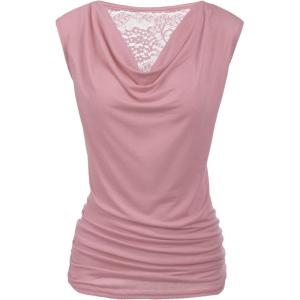 Zeagoo Tank Top for Women Trendy Going Out Tops Sleeveless Shirts Ruched Business Casual Basic Tunic Tops(Pink Purple)