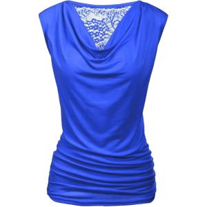 Zeagoo Tank Top for Women Trendy Going Out Tops Sleeveless Shirts Ruched Business Casual Basic Tunic Tops(Royal Blue)