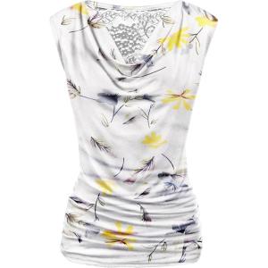 Zeagoo Tank Top for Women Trendy Going Out Tops Sleeveless Shirts Ruched Business Casual Basic Tunic Tops(White Floral)