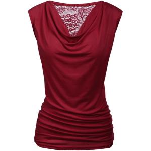 Zeagoo Tank Top for Women Trendy Going Out Tops Sleeveless Shirts Ruched Business Casual Basic Tunic Tops(Wine Red)