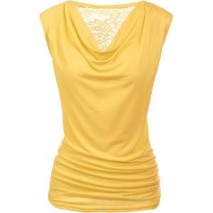 Zeagoo Tank Top for Women Trendy Going Out Tops Sleeveless Shirts Ruched Business Casual Basic Tunic Tops(Yellow)
