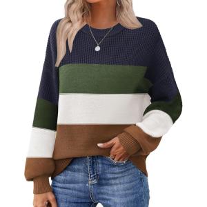 Zeagoo Women’s 2026 Fall Chunky Knit Sweater Oversized Crewneck Long Sleeve Winter Cotton Pullover Sweaters Jumper Tops(Tz250)