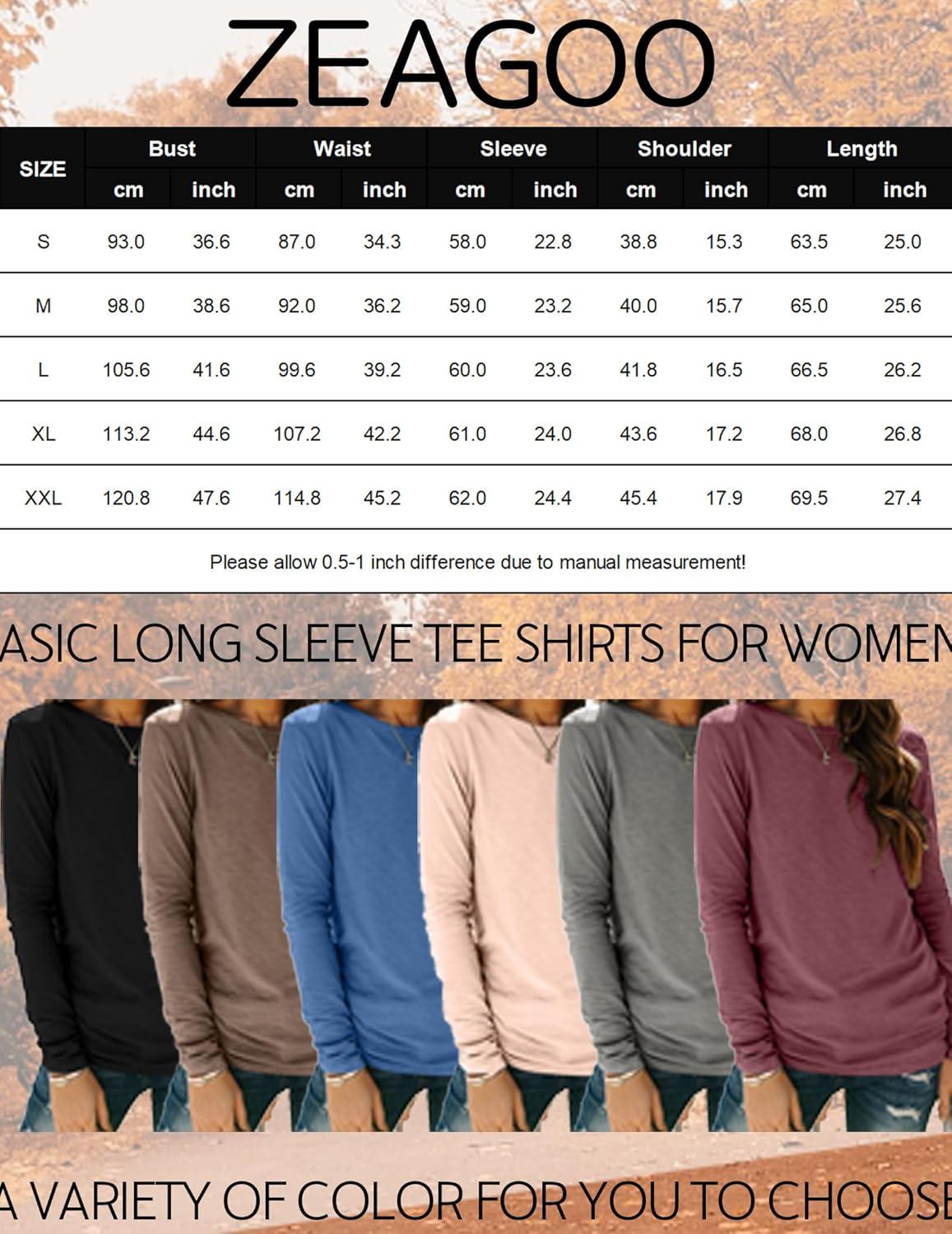 imageZeagoo 3 Pack Long Sleeve Shirts for Women Casual Soft Crewneck Basic Tee Tops Fall Outfit ClothesBlackbluemaroon