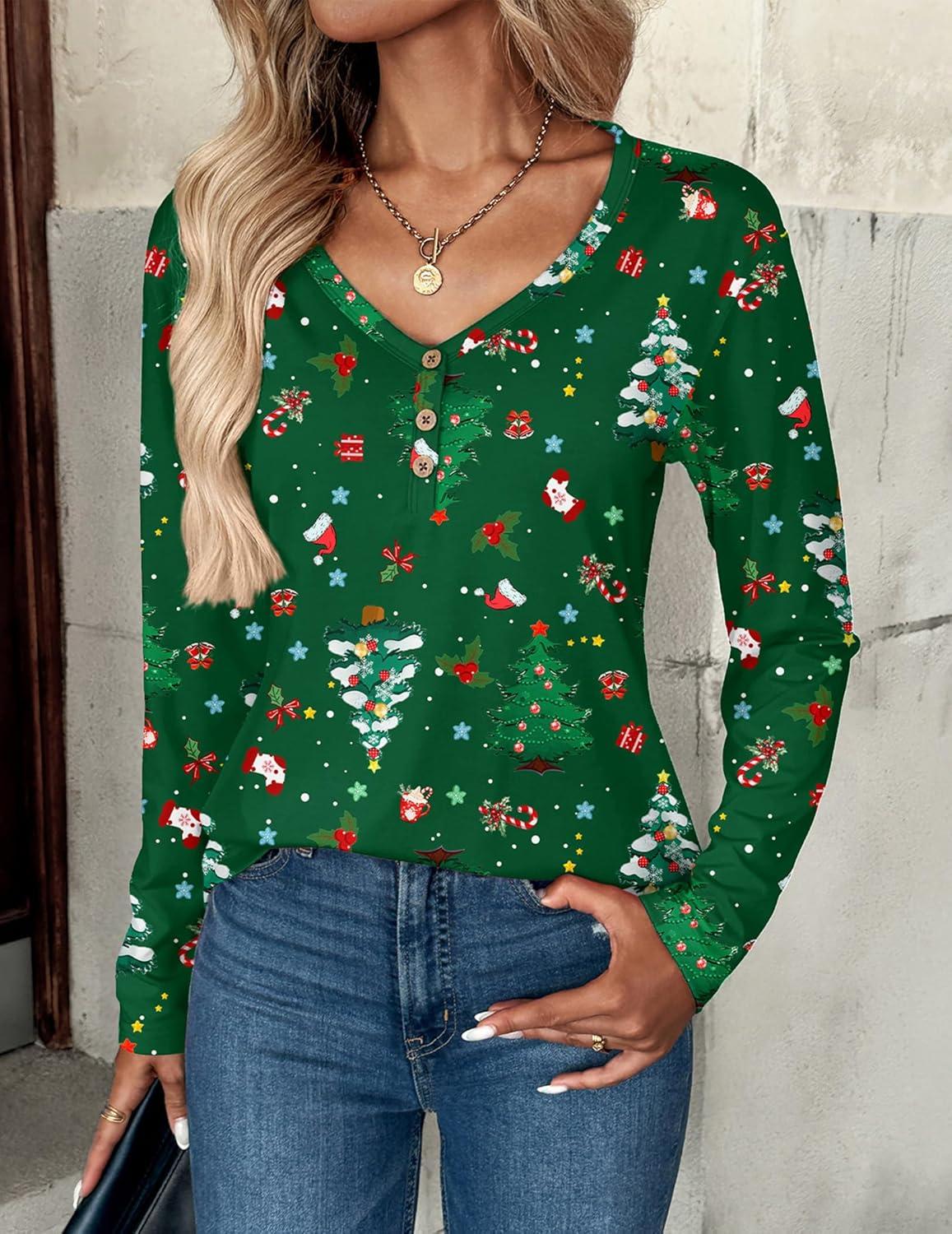 imageZeagoo Women Tops Loose Fit Long Sleeve V Neck T Shirts Business Casual Blouses Dressy Fall Fashion Work ClothesGreensd477