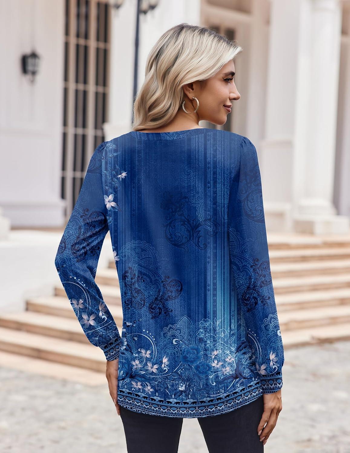imageZeagoo Womens Long Sleeve Shirts V Neck Dressy Casual Tops Trendy Button Down Blouse Fall Fashion Work ClothesMz712