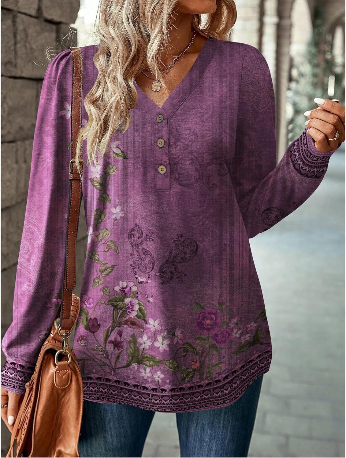imageZeagoo Womens Long Sleeve Shirts V Neck Dressy Casual Tops Trendy Button Down Blouse Fall Fashion Work ClothesMz815
