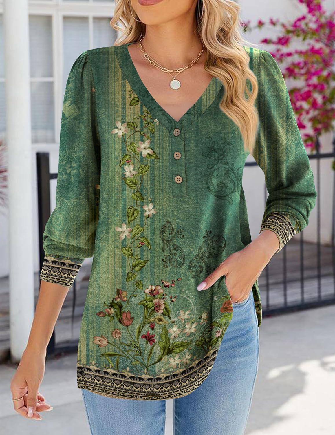 imageZeagoo Womens Long Sleeve Shirts V Neck Dressy Casual Tops Trendy Button Down Blouse Fall Fashion Work ClothesMz839