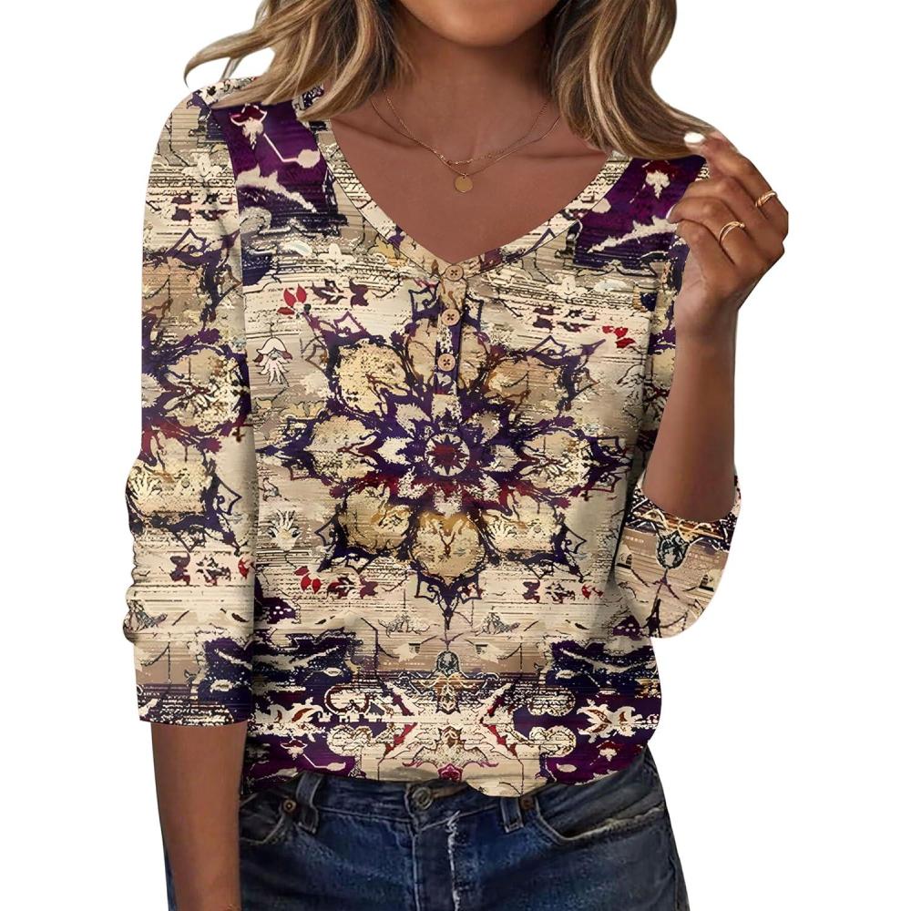 imageZeagoo Women Tops Loose Fit Long Sleeve V Neck T Shirts Business Casual Blouses Dressy Fall Fashion Work ClothesMulticolormz857