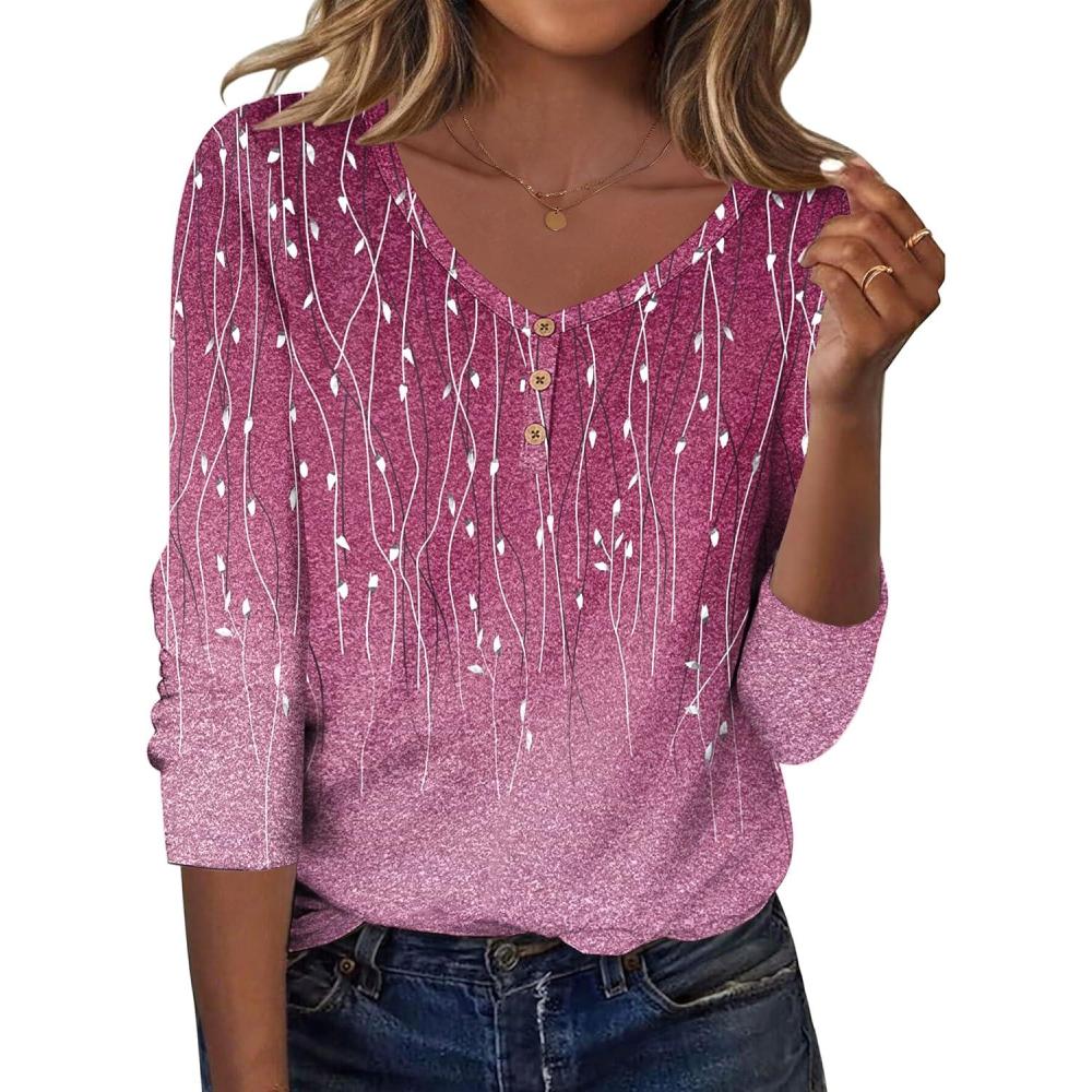 imageZeagoo Women Tops Loose Fit Long Sleeve V Neck T Shirts Business Casual Blouses Dressy Fall Fashion Work ClothesPurple Leavexh370