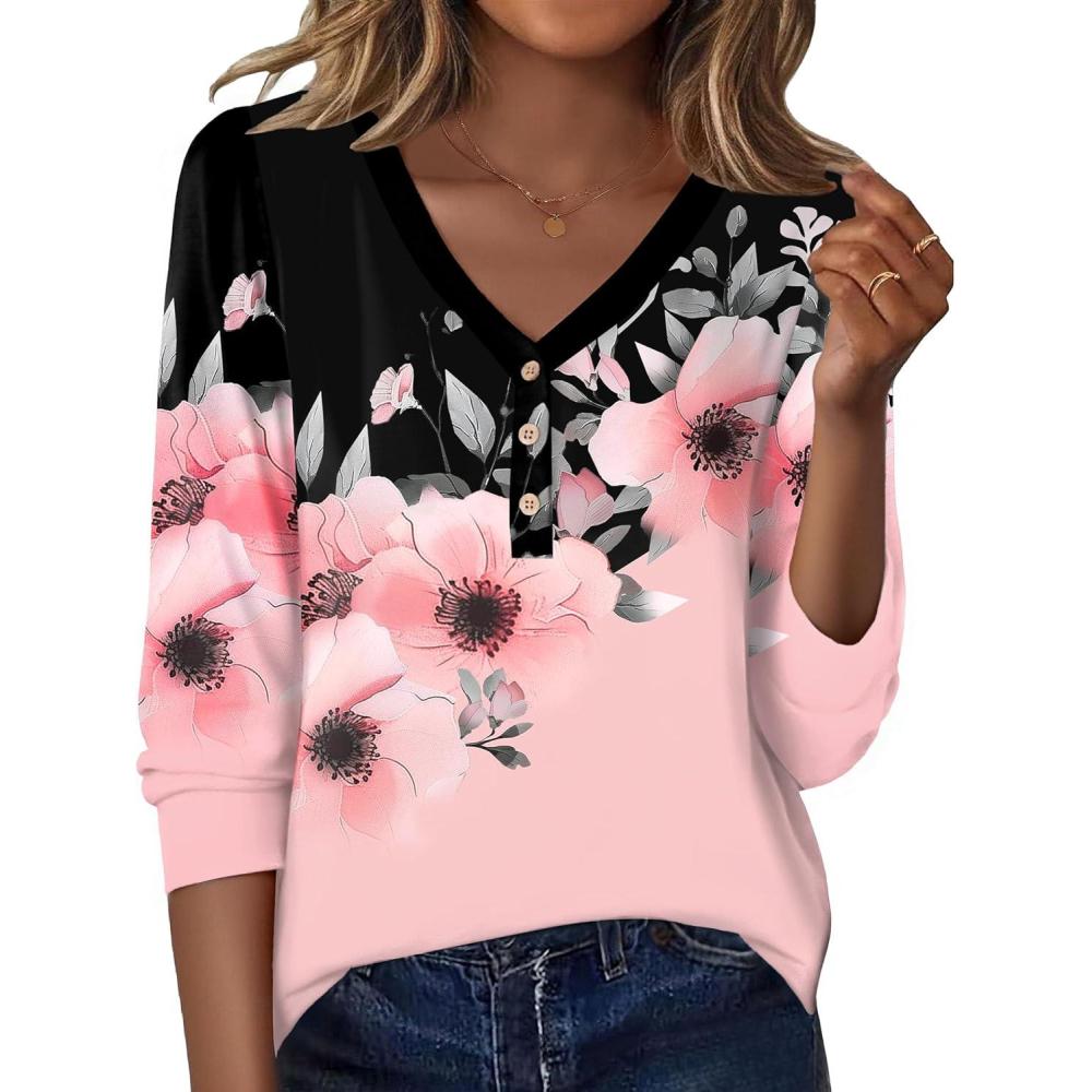 imageZeagoo Womens Long Sleeve Shirts V Neck Dressy Casual Tops Trendy Button Down Blouse Fall Fashion Work ClothesBf177