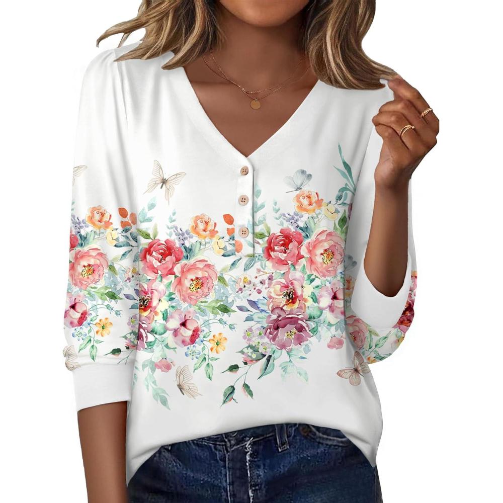 imageZeagoo Womens Long Sleeve Shirts V Neck Dressy Casual Tops Trendy Button Down Blouse Fall Fashion Work ClothesWf67