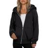 ZEAGOO Hoodies Women Zip Up Hoodie Oversized Sweatshirt Fleece Jackets Spring Fall Winter Coats 2026 Fashion(A-black)