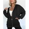ZEAGOO Hoodies Women Zip Up Hoodie Oversized Sweatshirt Fleece Jackets Spring Fall Winter Coats 2026 Fashion(A-black)