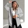 ZEAGOO Hoodies Women Zip Up Hoodie Oversized Sweatshirt Fleece Jackets Spring Fall Winter Coats 2026 Fashion(A-light Grey)
