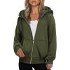 ZEAGOO Hoodies Women Zip Up Hoodie Oversized Sweatshirt Fleece Jackets Spring Fall Winter Coats 2026 Fashion(Army Green)