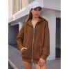 ZEAGOO Hoodies Women Zip Up Hoodie Oversized Sweatshirt Fleece Jackets Spring Fall Winter Coats 2026 Fashion(Brown)