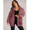 ZEAGOO Hoodies Women Zip Up Hoodie Oversized Sweatshirt Fleece Jackets Spring Fall Winter Coats 2026 Fashion(Dusty Pink)