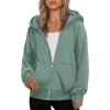 ZEAGOO Hoodies Women Zip Up Hoodie Oversized Sweatshirt Fleece Jackets Spring Fall Winter Coats 2026 Fashion(Green)