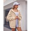 ZEAGOO Hoodies Women Zip Up Hoodie Oversized Sweatshirt Fleece Jackets Spring Fall Winter Coats 2026 Fashion(Khaki)