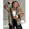 ZEAGOO Hoodies Women Zip Up Hoodie Oversized Sweatshirt Fleece Jackets Spring Fall Winter Coats 2026 Fashion(Leopard Print)