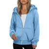 ZEAGOO Hoodies Women Zip Up Hoodie Oversized Sweatshirt Fleece Jackets Spring Fall Winter Coats 2026 Fashion(Light Blue)