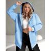 ZEAGOO Hoodies Women Zip Up Hoodie Oversized Sweatshirt Fleece Jackets Spring Fall Winter Coats 2026 Fashion(Light Blue)