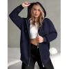 ZEAGOO Hoodies Women Zip Up Hoodie Oversized Sweatshirt Fleece Jackets Spring Fall Winter Coats 2026 Fashion(Navy)