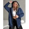 ZEAGOO Hoodies Women Zip Up Hoodie Oversized Sweatshirt Fleece Jackets Spring Fall Winter Coats 2026 Fashion(Navy Blue)