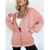 ZEAGOO Hoodies Women Zip Up Hoodie Oversized Sweatshirt Fleece Jackets Spring Fall Winter Coats 2026 Fashion(Pink)