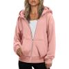 ZEAGOO Hoodies Women Zip Up Hoodie Oversized Sweatshirt Fleece Jackets Spring Fall Winter Coats 2026 Fashion(Pink)