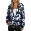 ZEAGOO Hoodies Women Zip Up Hoodie Oversized Sweatshirt Fleece Jackets Spring Fall Winter Coats 2026 Fashion(Tie Dye)