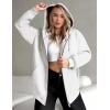 ZEAGOO Hoodies Women Zip Up Hoodie Oversized Sweatshirt Fleece Jackets Spring Fall Winter Coats 2026 Fashion(White)