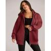 ZEAGOO Hoodies Women Zip Up Hoodie Oversized Sweatshirt Fleece Jackets Spring Fall Winter Coats 2026 Fashion(Wind Red)
