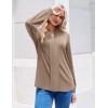 ZEAGOO Womens Spring Tops Henley V Neck Shirts Long Sleeve Pleated Blouses Dressy Casual Tunic 2026 Basic Tees(Apricot)