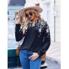 ZEAGOO Womens Spring Tops Henley V Neck Shirts Long Sleeve Pleated Blouses Dressy Casual Tunic 2026 Basic Tees(Blue White)
