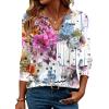 ZEAGOO Womens Spring Tops Henley V Neck Shirts Long Sleeve Pleated Blouses Dressy Casual Tunic 2026 Basic Tees(Colorful)