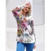 ZEAGOO Womens Spring Tops Henley V Neck Shirts Long Sleeve Pleated Blouses Dressy Casual Tunic 2026 Basic Tees(Colorful)