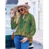 ZEAGOO Womens Spring Tops Henley V Neck Shirts Long Sleeve Pleated Blouses Dressy Casual Tunic 2026 Basic Tees(Ethnic Green)