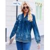 ZEAGOO Womens Spring Tops Henley V Neck Shirts Long Sleeve Pleated Blouses Dressy Casual Tunic 2026 Basic Tees(Navy Floral)