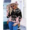 ZEAGOO Womens Spring Tops Henley V Neck Shirts Long Sleeve Pleated Blouses Dressy Casual Tunic 2026 Basic Tees(Pink Black)