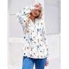 ZEAGOO Womens Spring Tops Henley V Neck Shirts Long Sleeve Pleated Blouses Dressy Casual Tunic 2026 Basic Tees(White)