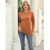 Zeagoo 3 Pack Long Sleeve Shirts for Women Casual Soft Crewneck Basic Tee Tops Fall Outfit Clothes(Black+blue+caramel)
