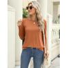 Zeagoo 3 Pack Long Sleeve Shirts for Women Casual Soft Crewneck Basic Tee Tops Fall Outfit Clothes(Black+blue+caramel)