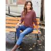 Zeagoo 3 Pack Long Sleeve Shirts for Women Casual Soft Crewneck Basic Tee Tops Fall Outfit Clothes(Black+blue+maroon)