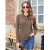 Zeagoo 3 Pack Long Sleeve Shirts for Women Casual Soft Crewneck Basic Tee Tops Fall Outfit Clothes(Black+brown+cream)