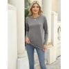 Zeagoo 3 Pack Long Sleeve Shirts for Women Casual Soft Crewneck Basic Tee Tops Fall Outfit Clothes(Black+grey+cream)