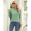 Zeagoo 3 Pack Long Sleeve Shirts for Women Casual Soft Crewneck Basic Tee Tops Fall Outfit Clothes(Black+light Green+maroon)