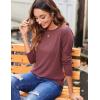 Zeagoo 3 Pack Long Sleeve Shirts for Women Casual Soft Crewneck Basic Tee Tops Fall Outfit Clothes(Black+light Green+maroon)