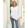 Zeagoo 3 Pack Long Sleeve Shirts for Women Casual Soft Crewneck Basic Tee Tops Fall Outfit Clothes(Black+white+grey)