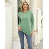 Zeagoo 3 Pack Long Sleeve Shirts for Women Casual Soft Crewneck Basic Tee Tops Fall Outfit Clothes(Black+white+light Green)